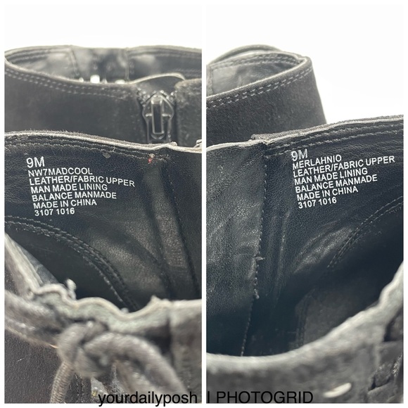 Nine West black suede peep toe lace-up cutout block heel ankle boots US 9 - Picture 11 of 13